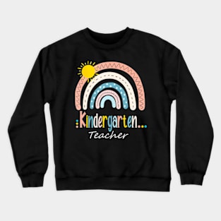 Kindergarten Teacher Boho Rainbow Back To School Crewneck Sweatshirt